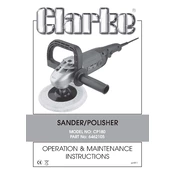 Clarke 6462105 CP180 Sander Polisher manual cover