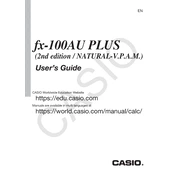 Casio fx-100AU Plus Calculator manual cover