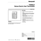 Honeywell T4098A Thermostat manual cover