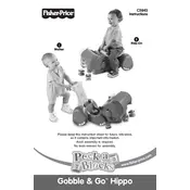 Fisher Price Mattel Peek-a-Blocks Gobble & Go Hippo C5843 Toy manual cover