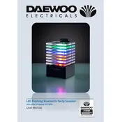 Daewoo LED Flashing Bluetooth Party Speaker AVS1412 Speaker manual cover