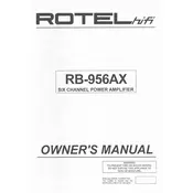 Rotel RB-956AX Amplifier manual cover