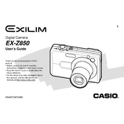 Casio EXZ850 Camera manual cover