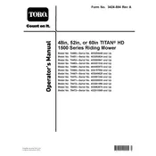 Toro Titan HD 1500 74451 Mower manual cover