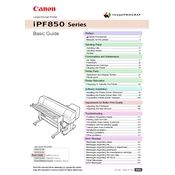 Canon imagePROGRAF iPF850 Series manual cover