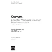 Kenmore 81414 125.81414610 Vacuum manual cover