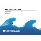 Cambridge Audio Azur 540A Amplifier manual cover