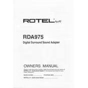 Rotel RDA-975 Adapter manual cover