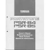 Yamaha PSR-85 Keyboard manual cover