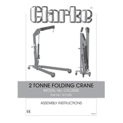 Clarke 7611020 CFC2000 2 Tonne Folding Crane manual cover