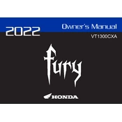 Honda VT1300CXA Fury 2022 Motorcycle manual cover