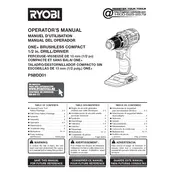 Ryobi PSBDD01 Drill manual cover