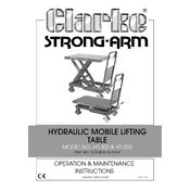 Clarke 7610148 HTL300 Hydraulic Mobile Lifting Table manual cover