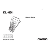 Casio KL-HD1 Label Printer manual cover