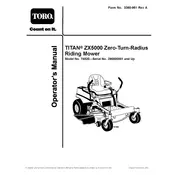 Toro Titan ZX5000 74820 Mower manual cover