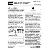 Toro Recycler 20383 Mower manual cover