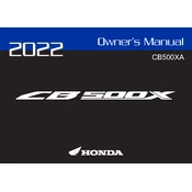 Honda CB500X 2022 Motorcycle manual cover