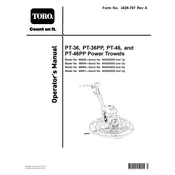 Toro PT-36 68048 Trowel manual cover