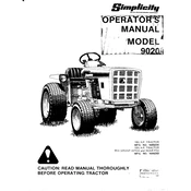 Simplicity 1690230 9020 Tractor
