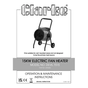 Clarke 6925456 Devil 7015 15KW Electric Fan Heater manual cover