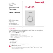 Honeywell RLV210A Thermostat manual cover