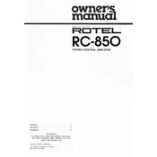 Rotel RC-850 Amplifier manual cover