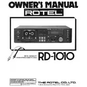 Rotel RD-1010 Cassette Deck manual cover