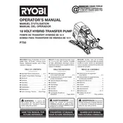 Ryobi P750 Pump manual cover