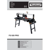 Toolson FS 920 PRO 3906706958 Tile Cutter manual cover