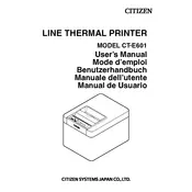 Citizen CT-E601 Printer manual cover