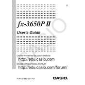 Casio fx-3650PII Calculator manual cover