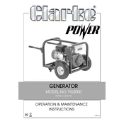 Clarke 8857725 FG2000 Generator manual cover