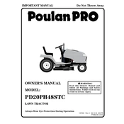 Poulan Pro PD20PH48STC Tractor manual cover