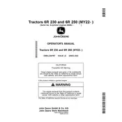 John Deere 6R 230 Tractor manual cover