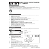 Sealey AK9635D.V3 Micrometer manual cover