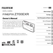 Fujifilm FinePix Z707EXR Camera manual cover