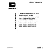 Toro Z Master Turbo Force 3000 Series 74949 Mower manual cover