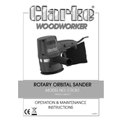 Clarke 6462010 CROS1 Rotary Orbital Sander manual cover