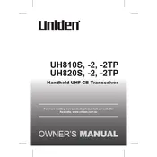 Uniden UH810S-2 UH810S-2TP Transceiver manual cover