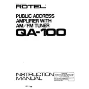 Rotel QA-100 Amplifier manual cover