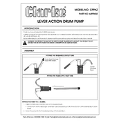 Clarke 6499650 CPPAZ Lever Action Drum Pump manual cover