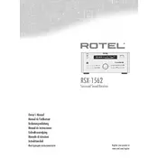 Rotel RSX-1562 Receiver manual cover