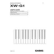 Casio XWG1 Synthesizer manual cover