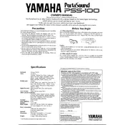 Yamaha PSS-100 Keyboard manual cover