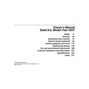 Saab 9-5 2007 Car manual cover