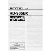 Rotel RD-965BX Cassette Deck manual cover