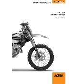 KTM EXC-F 250 2019 Motorcycle manual cover