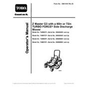 Toro Z Master Turbo Force G3 74957CP Mower manual cover