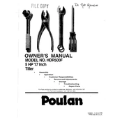 Poulan Pro HDR500F Tiller manual cover