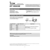 Icom ST-4003W Software manual cover